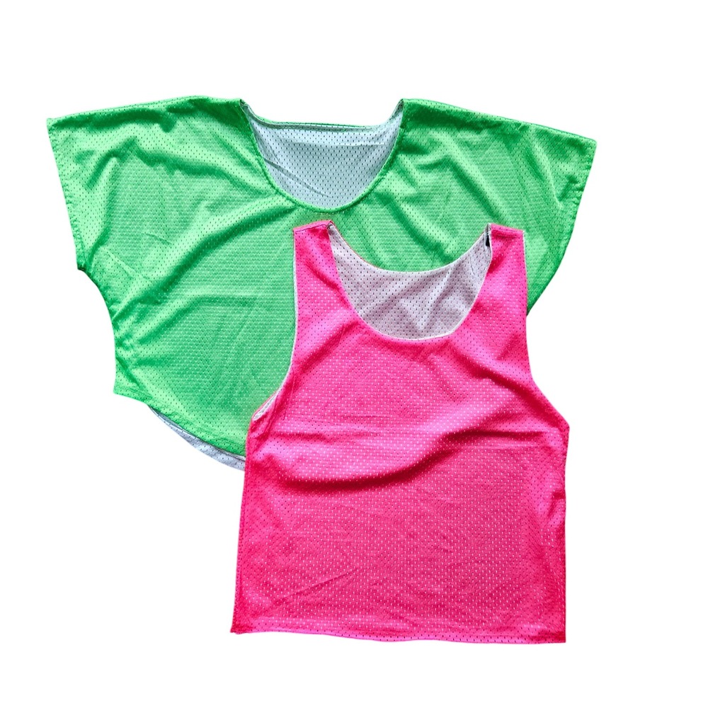 Exist Miami Womens Neon Green (XL cropped) Pink (M) Mesh Athletic Tops 2 pc set